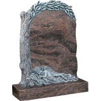 Carved Log and Sleeping Baby Angel in Antic Finish